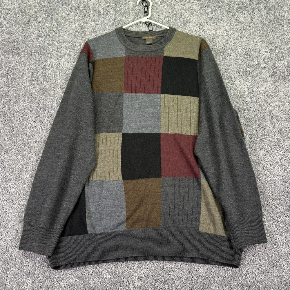 Dockers Sweater Mens XLT Multicolor Geometric Crew Neck Pullover Big Tall Casual